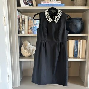 Kate Spade black cocktail dress with flora sequin collar